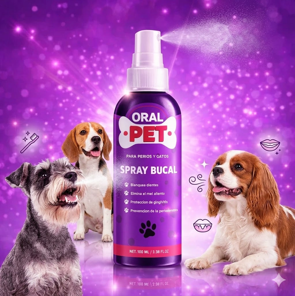 Oral Pet Spray Bucal Limpiador Mascotas-OFERTA TIEMPO LIMITADO
