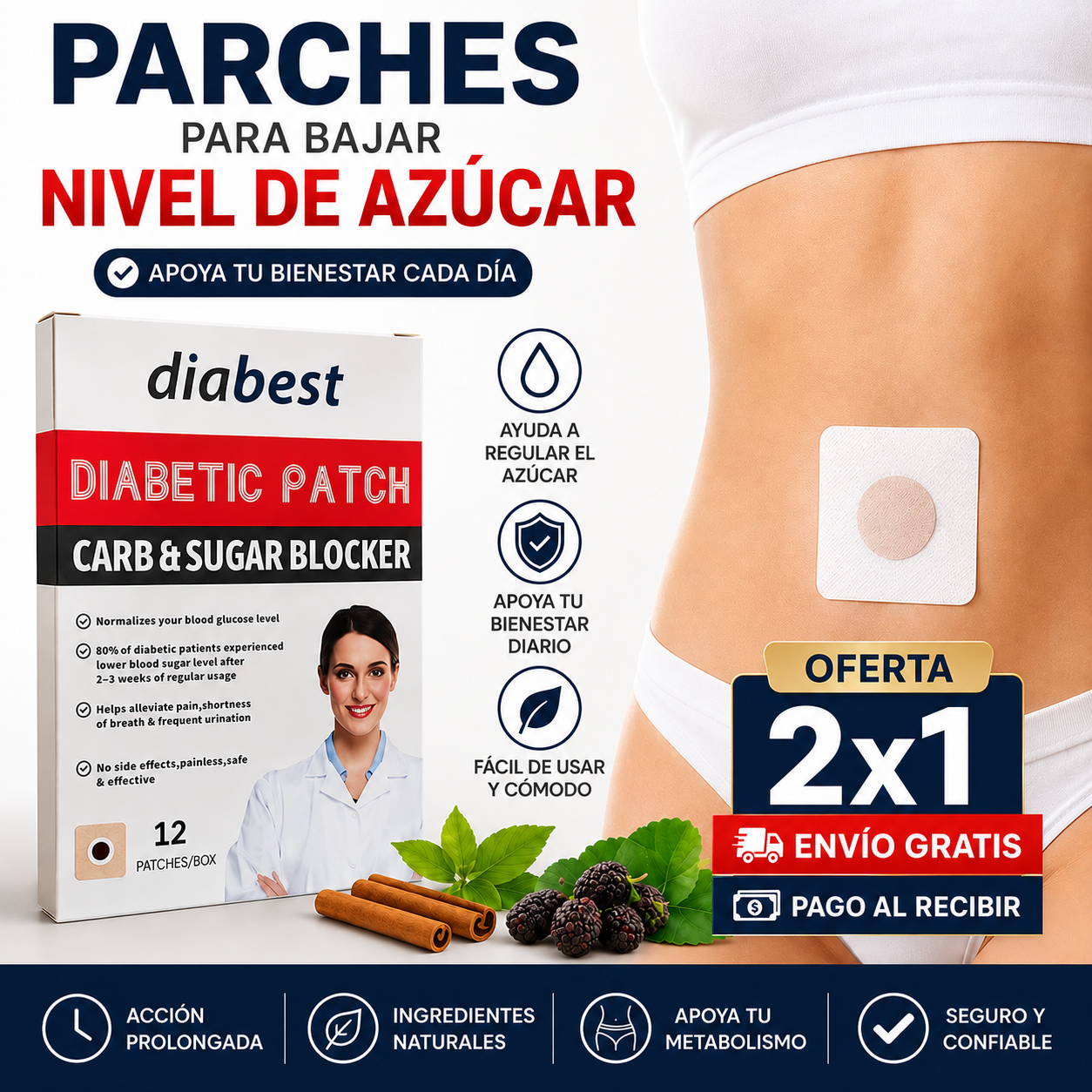 GLUCOPATCH-PARCHE ADELGAZANTE REGULADOR DE AZUCAR OFERTA 2X1