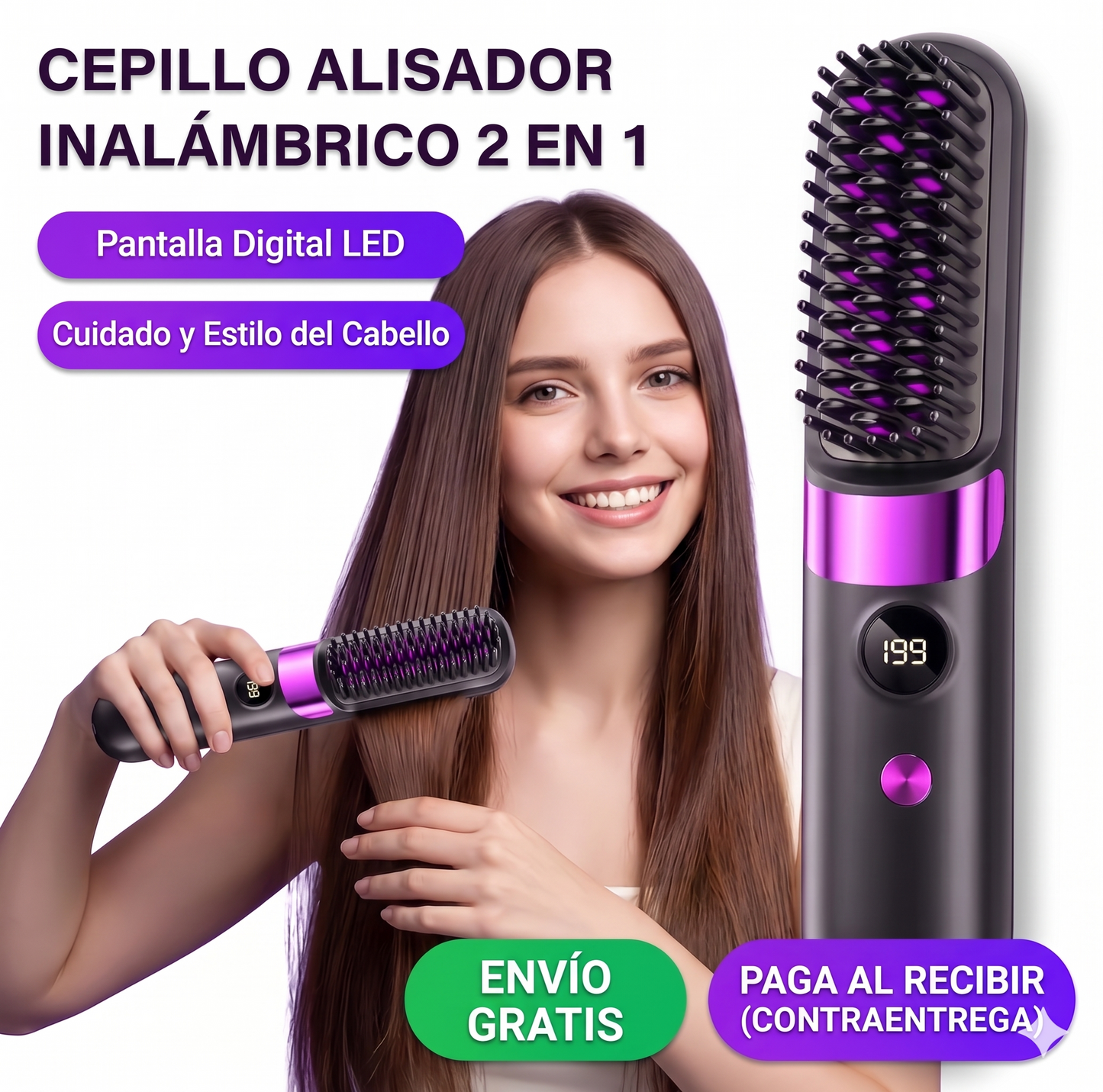 AeroLiss-Cepillo Alisador Portátil Inalámbrico 2 en 1 OFERTA