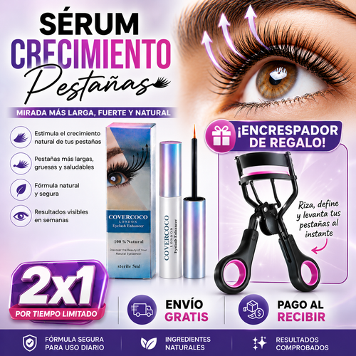 SERUM CRECIMIENTO DE PESTAÑAS PREMIUM OFERTA 2X1 + ENCRESPADOR